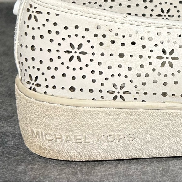 Michael Kors Women US 10 / EU 41 / UK 8 White Leather Perforated Loafer Sneakers - Picture 4 of 4